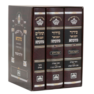 סט סידור מתיבתא שבת חול ותהילים (3 כרכים) (17 ס"מ)  / עוז והדר