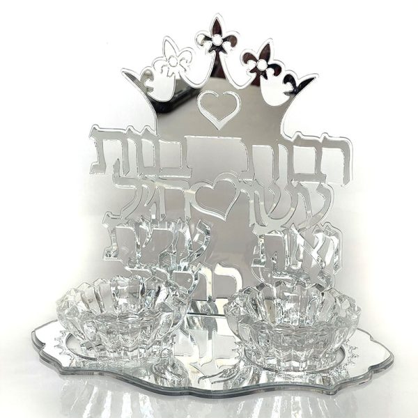 ⁦פמוטים לשבת - דגם אשת חיל⁩ – תמונה ⁦3⁩