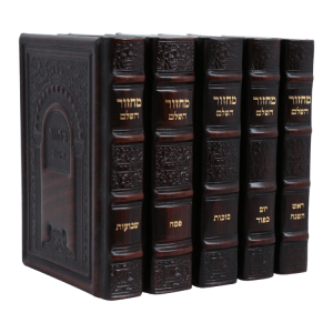 סט 5 מחזורים עור (17 ס"מ) ספרד חום עתיק  / עוז והדר