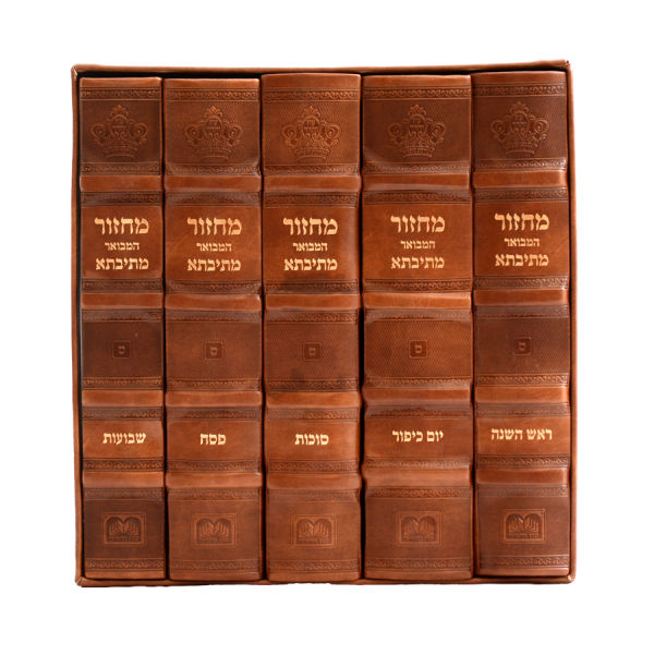סט 5 מחזורים מתיבתא דמוי עור | 21 ס"מ | ספרד