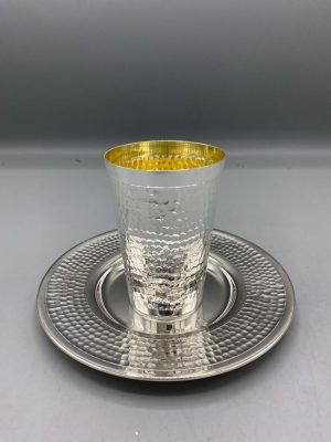 סט כוס קידוש ציפוי כסף טהור עבודת יד 999 - במגוון דגמים