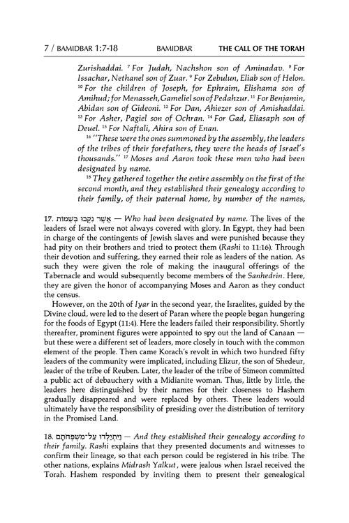 The Call Of The Torah: 4 – Bamidbar – תמונה 7