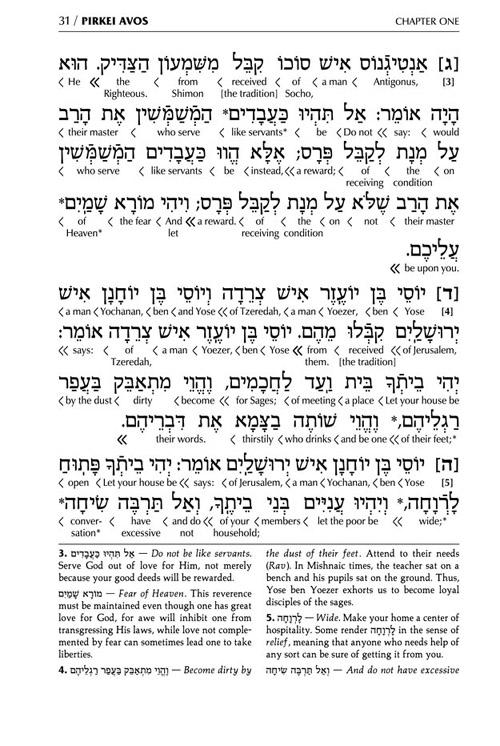 Schottenstein Interlinear Pirkei Avos & Bircas HaMazon Pocket Size Leatherette – תמונה 4