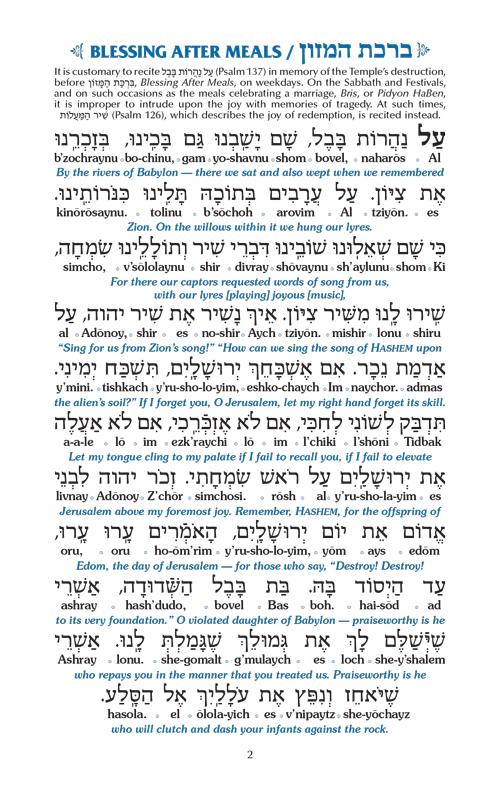 Czuker Edition Bircas HaMazon and Zemiros: Translated and Transliterated – White Cover – תמונה 2