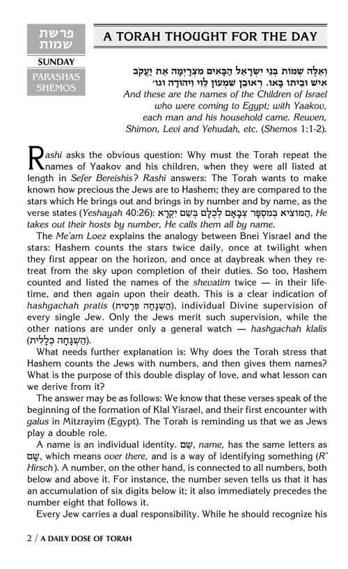 A DAILY DOSE OF TORAH SERIES 1 Vol 04: Weeks of Shemos through Beshalach – תמונה 2
