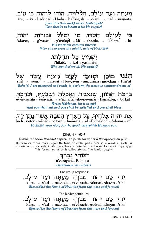 Czuker Edition Bircat Hamazon And Zemirot with Translation and Ivrit Transliteration – White Cover – תמונה 2