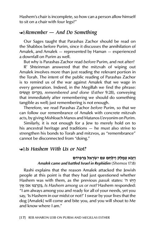 Reb Aharon Leib on Purim and Megillas Esther – תמונה 4