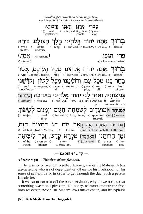 Reb Meilech on the Haggadah Amber Brown Leather – תמונה 3