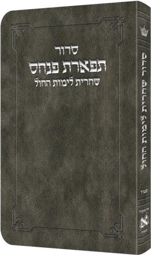 Deluxe Flex All Hebrew Weekday Shacharis Siddur – Hebrew Instructions Sefard Grey