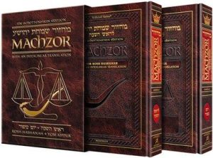 Ashkenaz – Schottenstein Ed. Interlinear 2 Volume Machzor Set Pocket Size