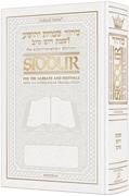 Siddur Interlinear Sabbath /Festivals Pocket Size Sefard White Schottenstein Ed